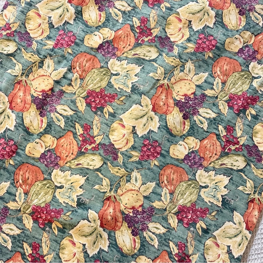 Harvest Fruit Print Upholstery Table Sheets - Teal Background